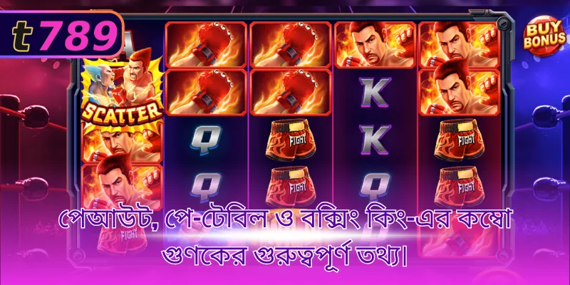 পেআউট, পে-টেবিল ও বক্সিং কিং-এর কম্বো গুণকের গুরুত্বপূর্ণ তথ্য।