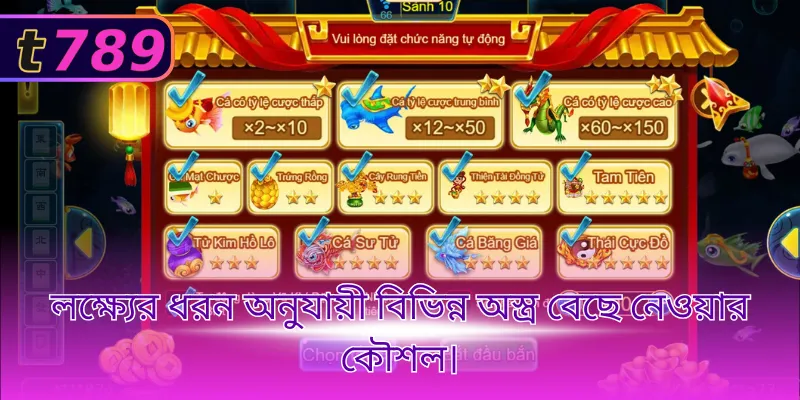 লক্ষ্যের ধরন অনুযায়ী বিভিন্ন অস্ত্র বেছে নেওয়ার কৌশল।